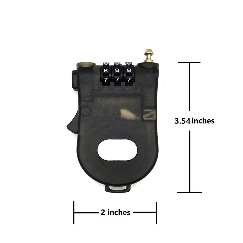 ERCRYSTO Crysto 3-Foot Retractable Cable Password Lock (Black) - Image 2